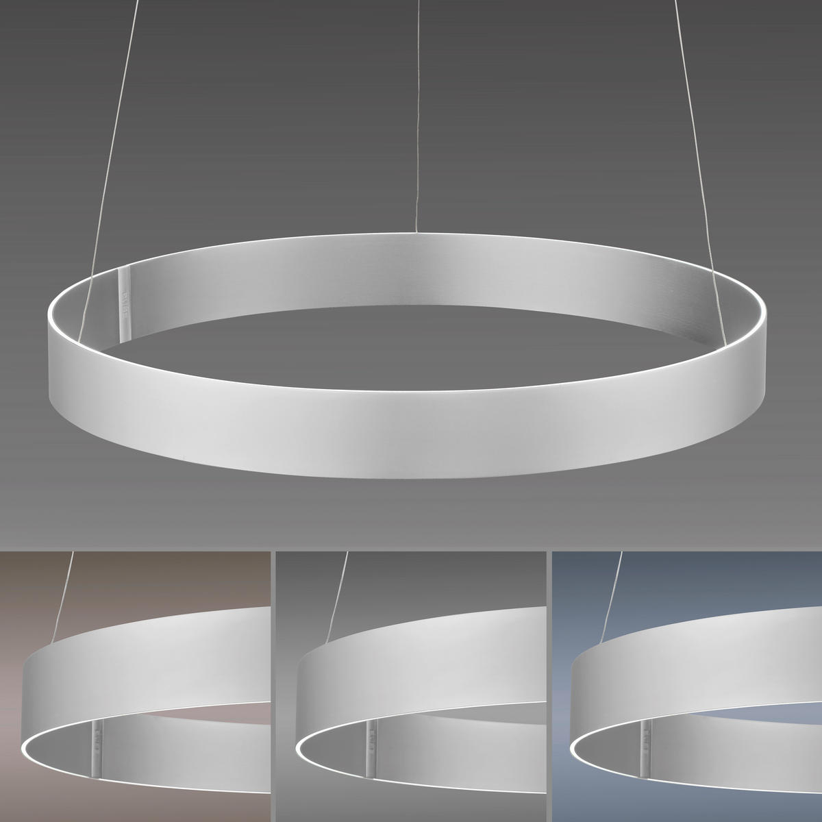 LAMPĂ SUSPENDATĂ CU LED 70/350 cm  - culoare aluminiu, Design, plastic/metal (70/350cm)