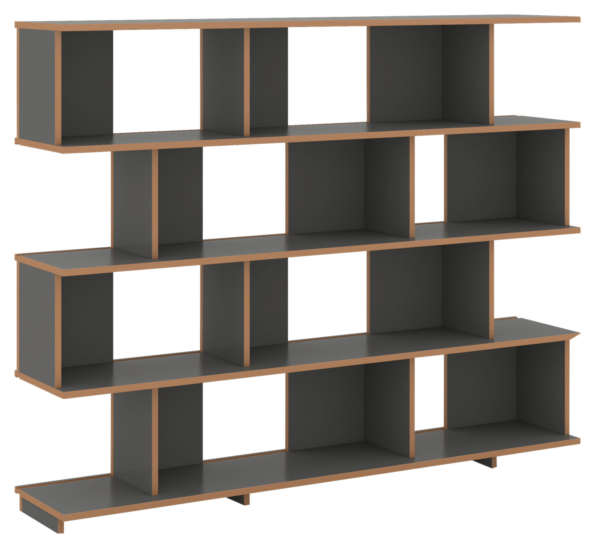 AKTENREGAL Anthrazit, Buchefarben  - Anthrazit/Buchefarben, MODERN, Holzwerkstoff (198/149/37,5cm) - Tojo