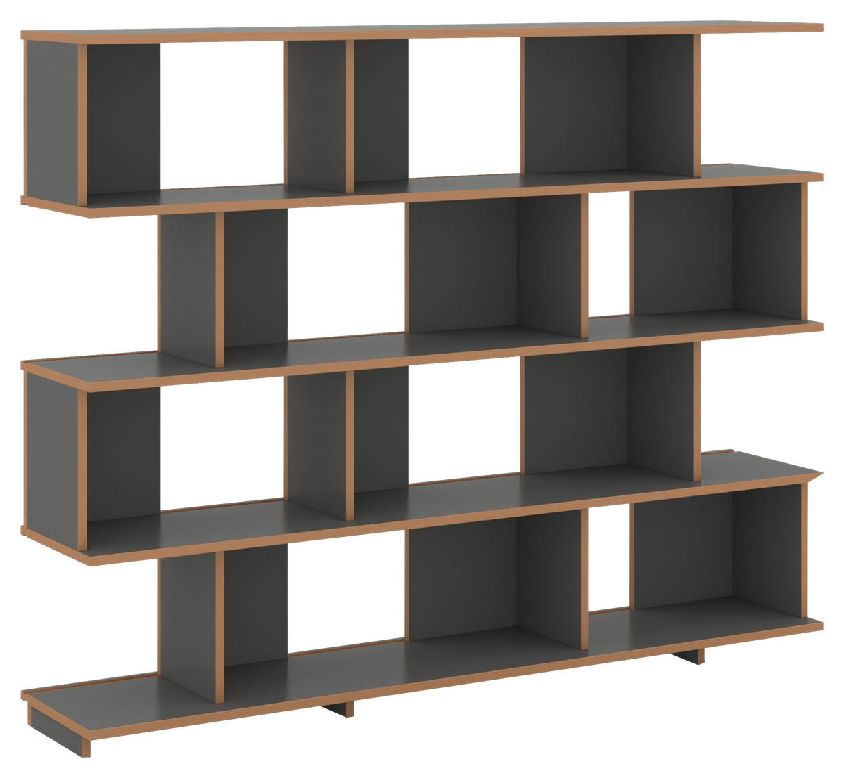 AKTENREGAL Anthrazit, Buchefarben  - Anthrazit/Buchefarben, MODERN, Holzwerkstoff (198/149/37,5cm) - Tojo