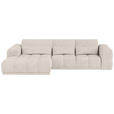 ECKSOFA Sandfarben Chenille  - Sandfarben/Schwarz, KONVENTIONELL, Kunststoff/Textil (203/290cm) - Carryhome