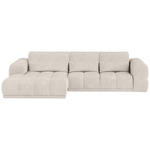 ECKSOFA in Chenille Sandfarben  - Sandfarben/Schwarz, KONVENTIONELL, Kunststoff/Textil (203/290cm) - Carryhome