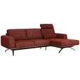 ECKSOFA Rostfarben Struktur  - Rostfarben/Schwarz, Design, Textil/Metall (262/157cm) - Novel