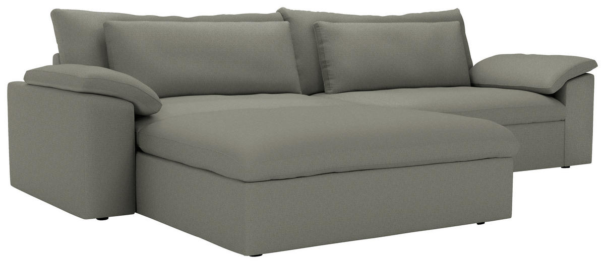 ECKSOFA  Chenille Graubraun  - Graubraun/Schwarz, Modern, Kunststoff/Textil (198/306cm) - Carryhome