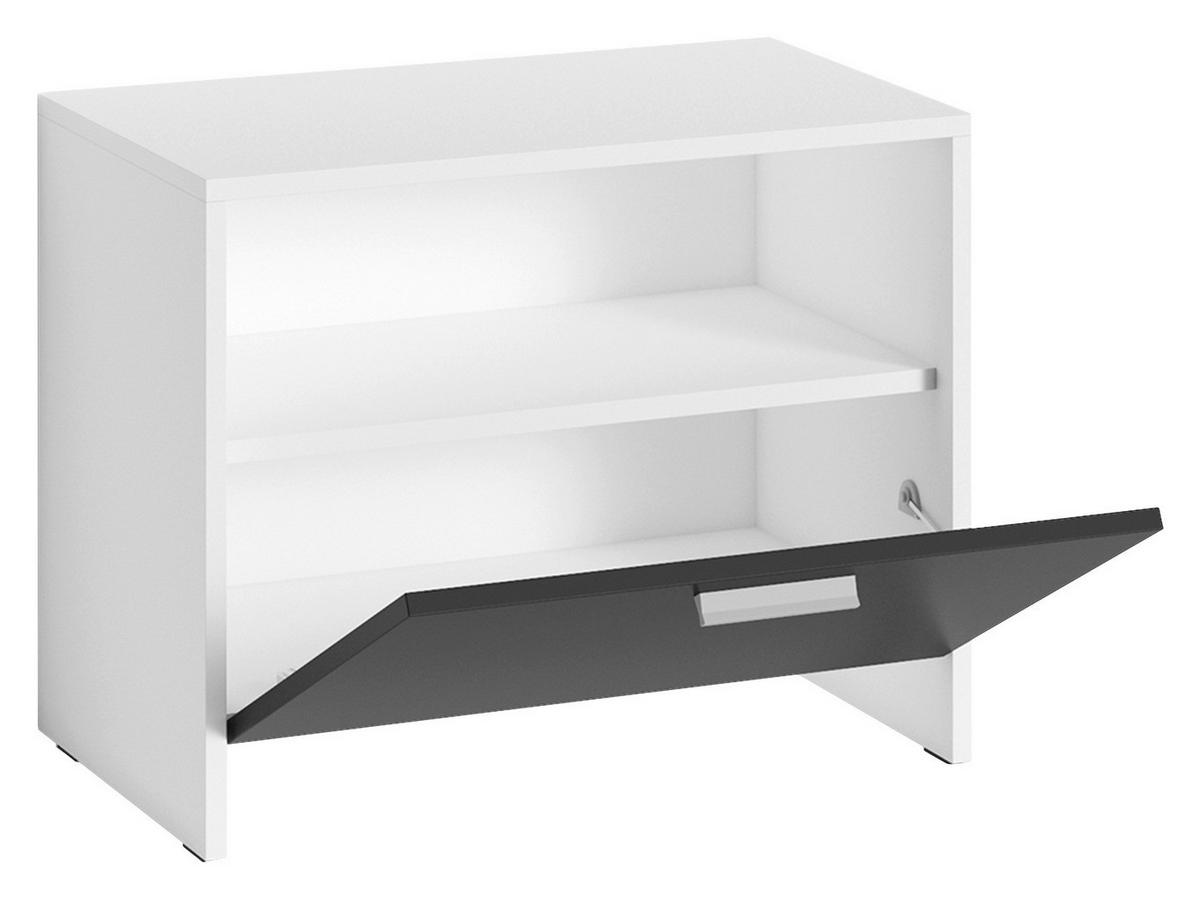 GARDEROBENBANK - Silberfarben/Schwarz, MODERN, Kunststoff (60/48/35cm) - MID.YOU