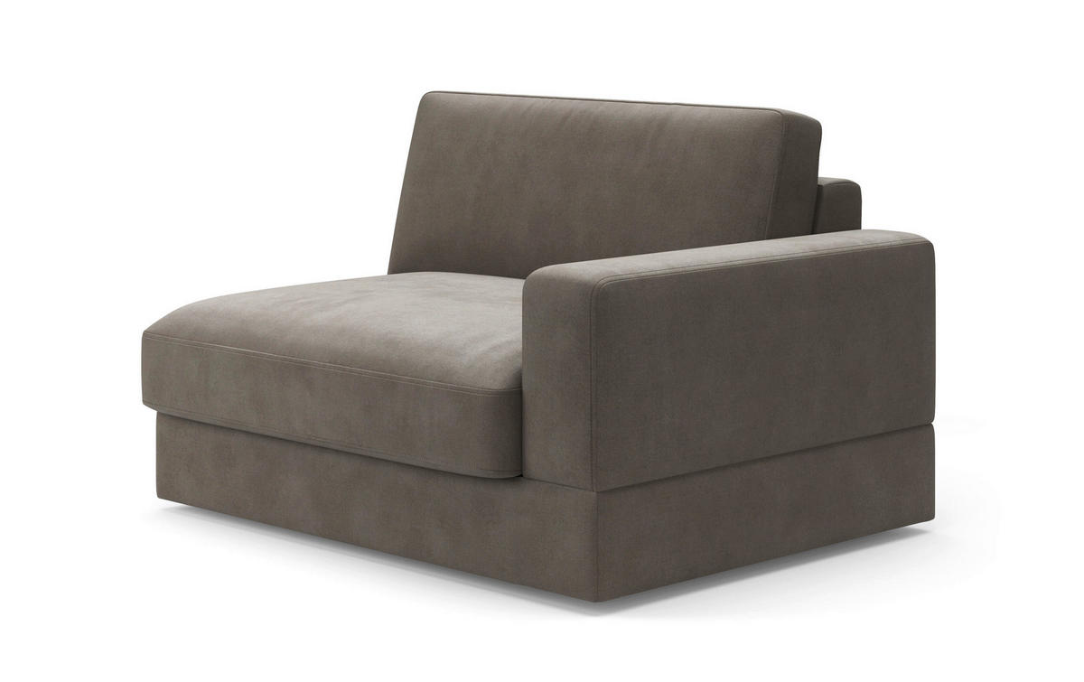 SOFAELEMENT FABIO E Flachgewebe Schlammfarben  - Schlammfarben/Schwarz, MODERN, Kunststoff/Textil (132/87/108cm) - Sit & More