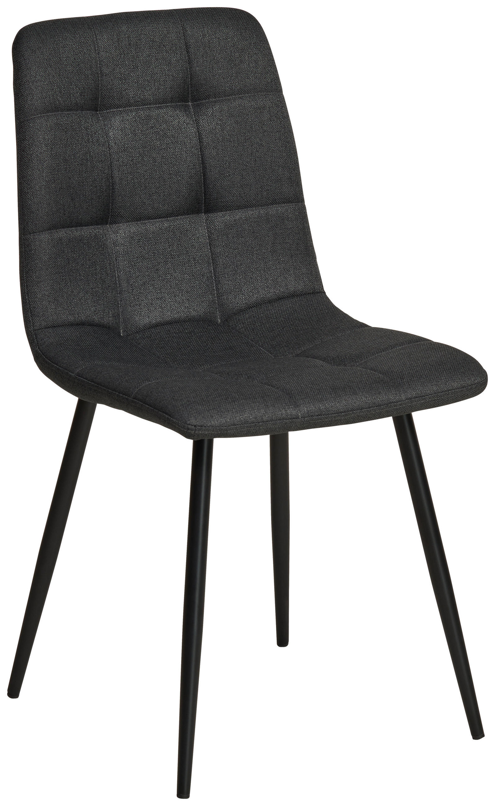 VIERFUßSTUHL  in Eisen Leinenoptik Holz, Metall, Textil  - Schwarz/Grau, KONVENTIONELL, Holz/Textil (44,5/86/54,5cm) - Livetastic