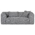 3-SITZER-SOFA Chenille Grau, Schwarz, Weiß  - Schwarz/Weiß, Design, Kunststoff/Textil (205/70/109cm) - Landscape