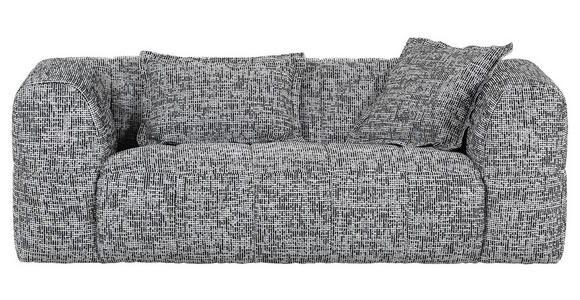 3-SITZER-SOFA Chenille Grau, Schwarz, Weiß  - Schwarz/Weiß, Design, Kunststoff/Textil (205/70/109cm) - Landscape