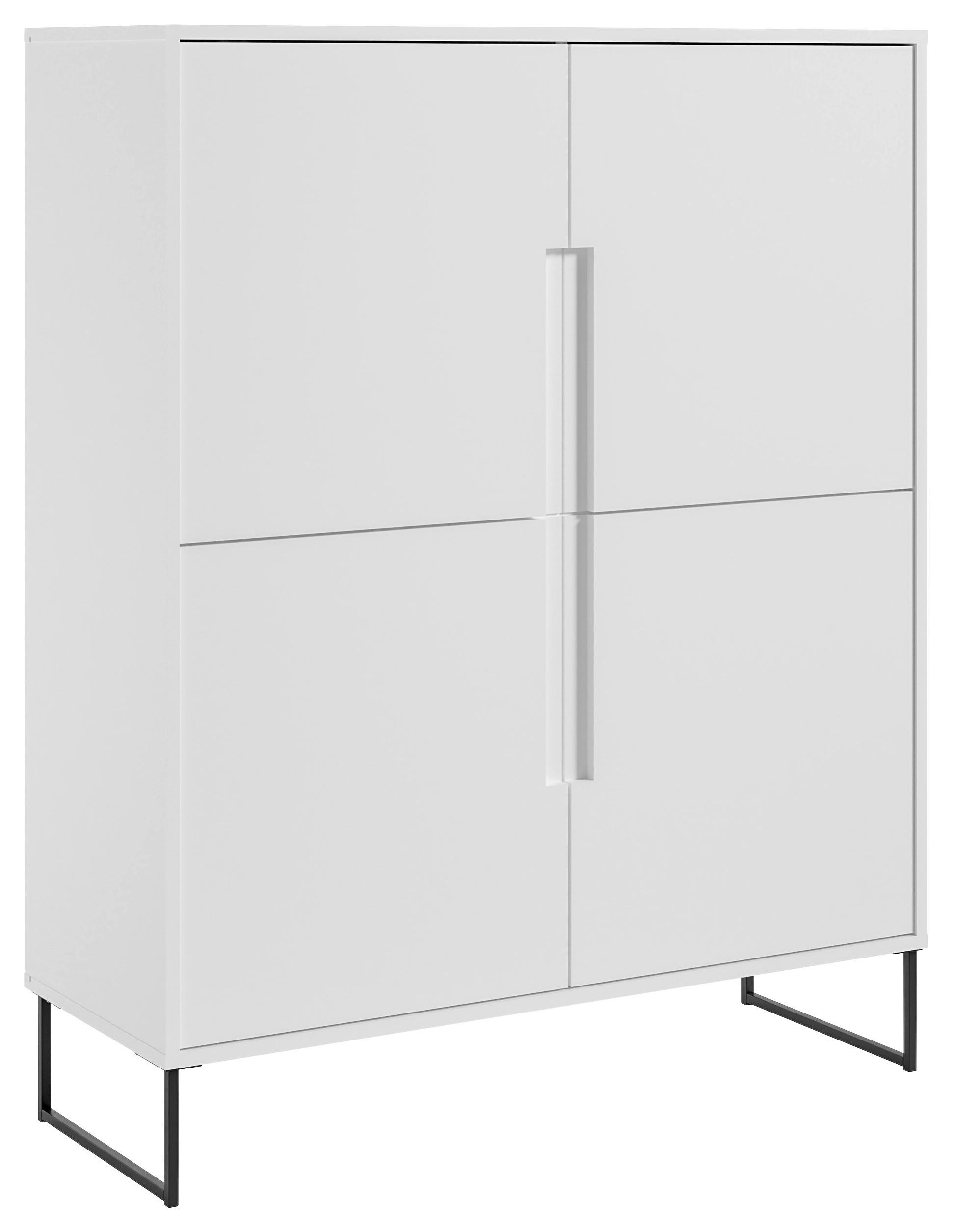 HIGHBOARD  in 101/125/38 cm  - Schwarz/Weiß, KONVENTIONELL, Holzwerkstoff/Metall (101/125/38cm) - Hom`in