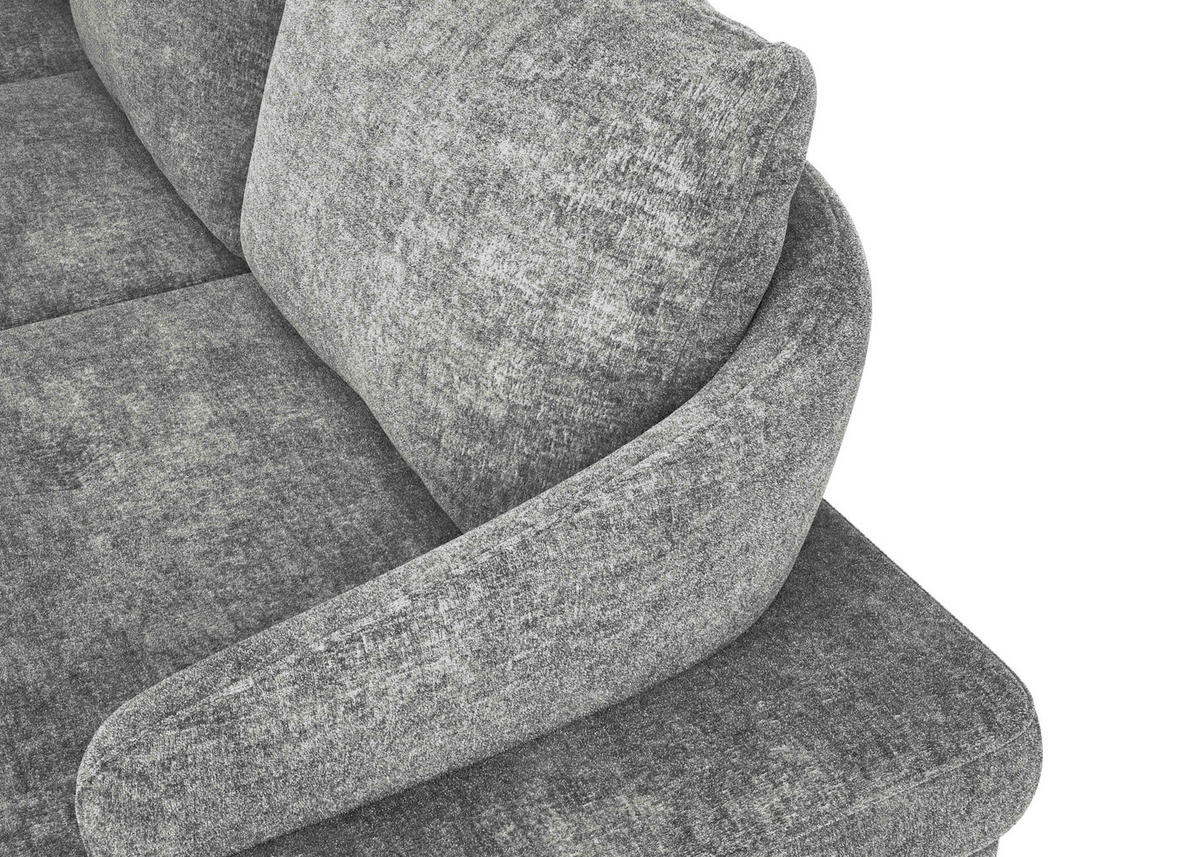 ECKSOFA in Webstoff Dunkelgrau  - Dunkelgrau/Schwarz, Konventionell, Textil/Metall (183/293cm) - Carryhome