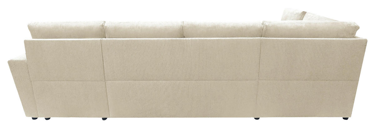 WOHNLANDSCHAFT in Cord Beige  - Beige/Schwarz, Design, Kunststoff/Textil (212/297/155cm) - MID.YOU