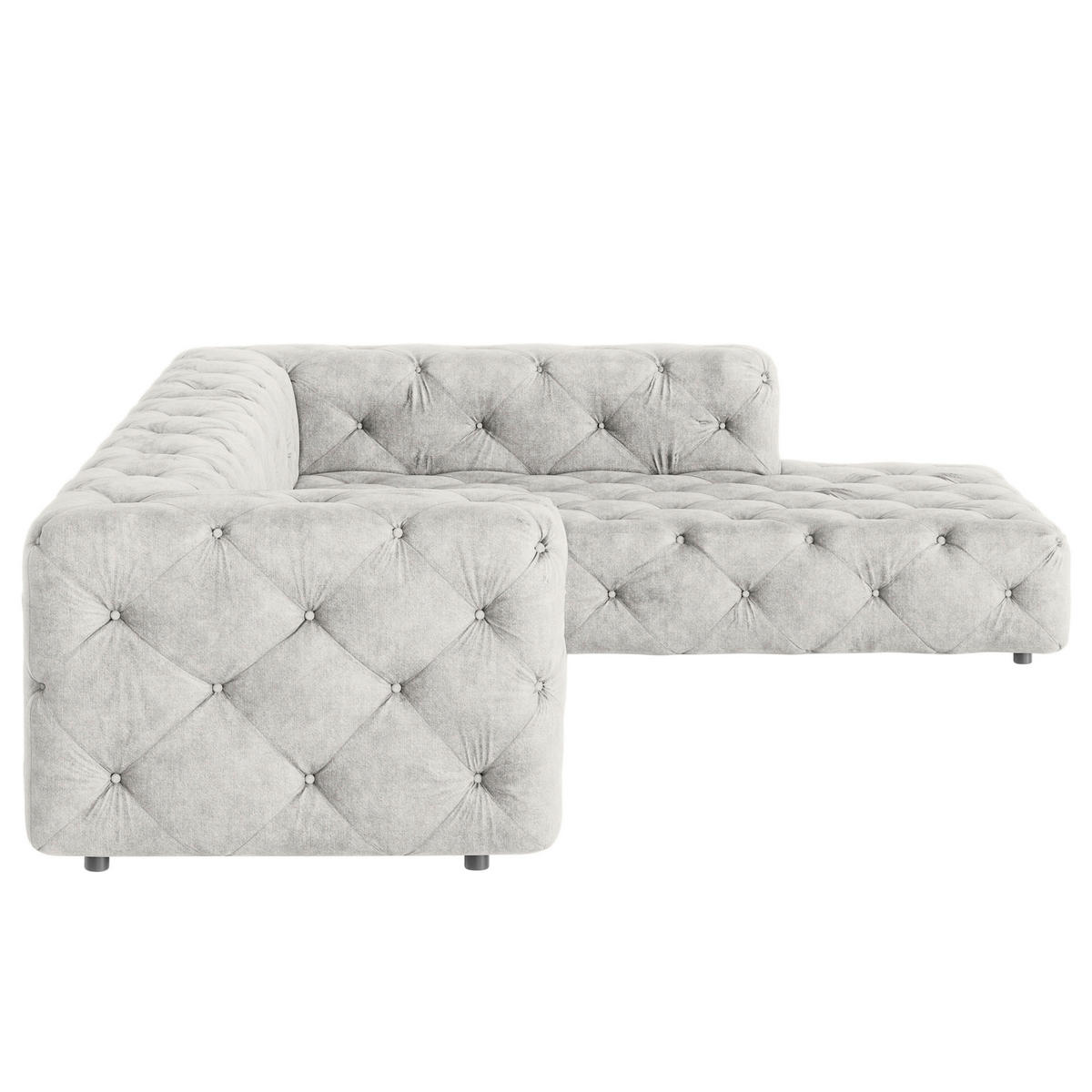 ECKSOFA Mikrofaser Hellgrau  - Hellgrau/Schwarz, Design, Kunststoff/Textil (325/228cm) - P & B