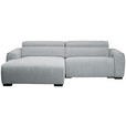 ECKSOFA  in Mikrofaser Hellgrau  172/256 cm  - Hellgrau/Schwarz, Design, Holz/Textil (172/256cm) - Carryhome