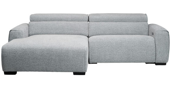 ECKSOFA  in Mikrofaser Hellgrau  172/256 cm  - Hellgrau/Schwarz, Design, Holz/Textil (172/256cm) - Carryhome
