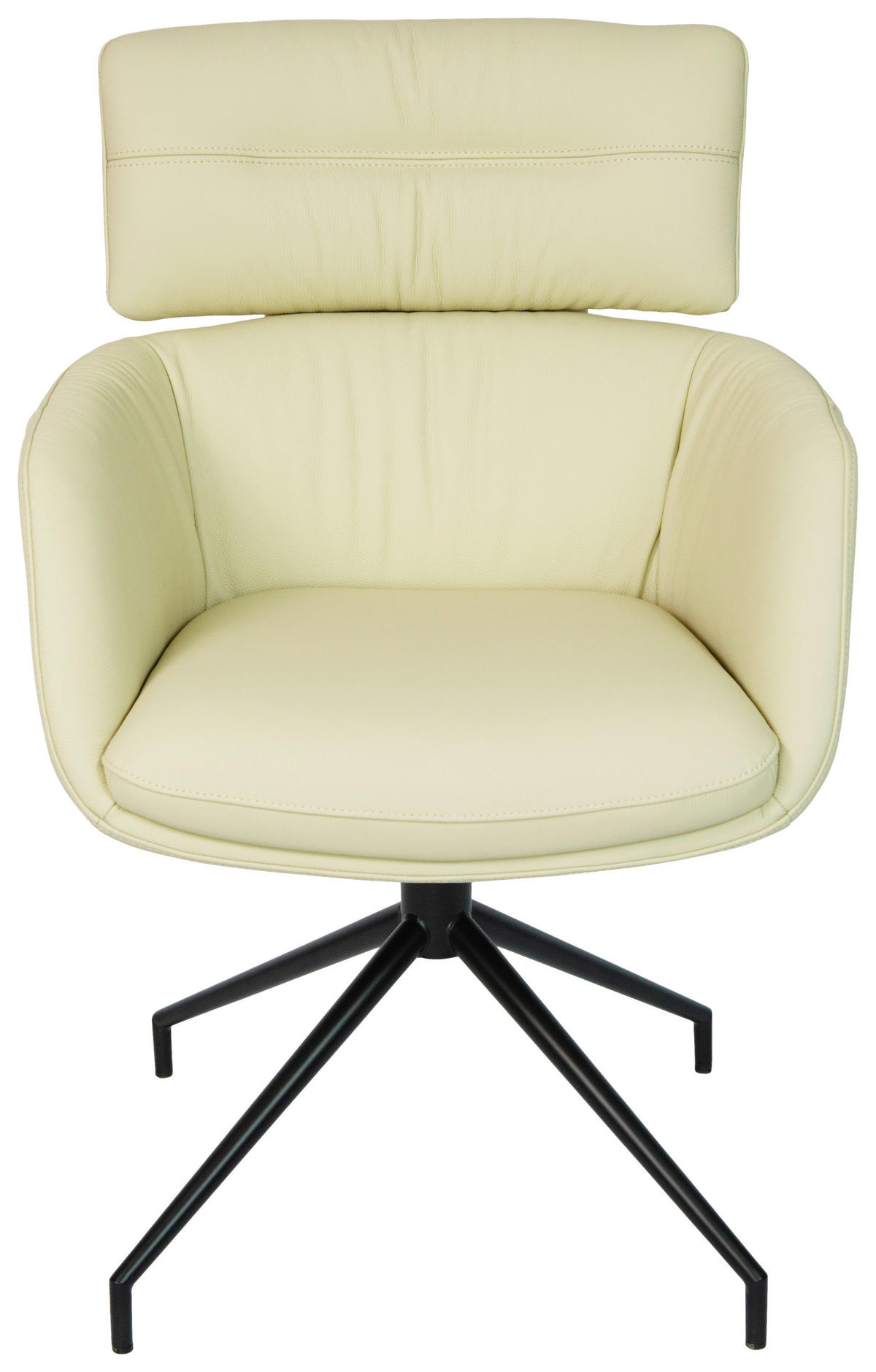 ARMLEHNSTUHL  in Eisen Echtleder pigmentiert  - Beige/Walnussfarben, Design, Leder/Holz (62/92/66cm) - Dieter Knoll