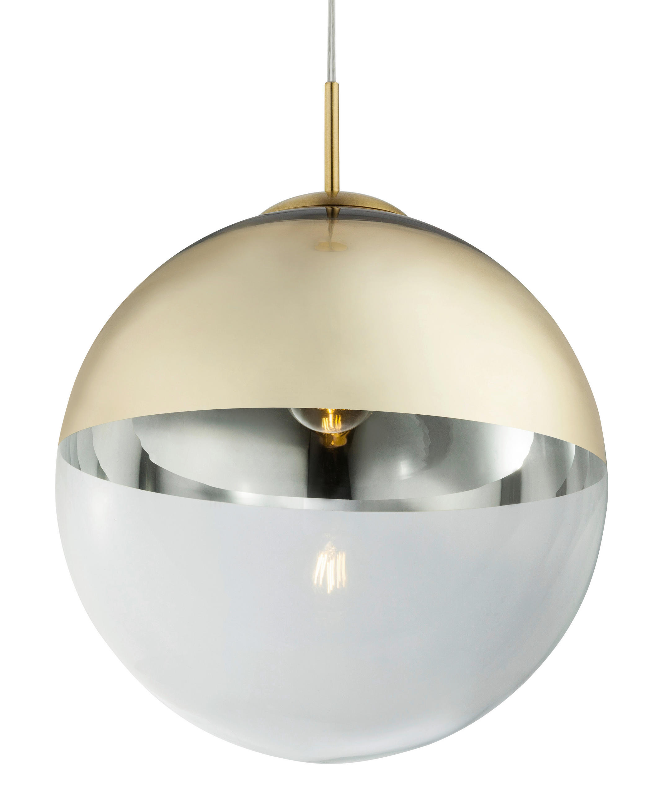 ZÁVĚSNÉ SVÍTIDLO, 33/120 cm  - průhledné/barvy zlata, Design, kov/sklo (33/120cm) - Globo