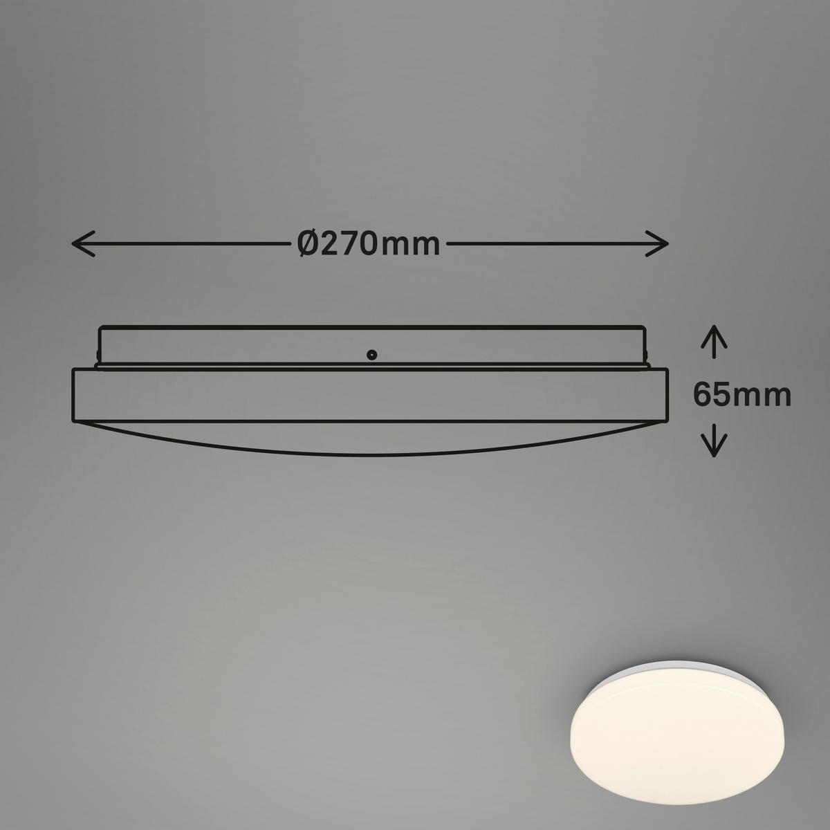 LED-DECKENLEUCHTE Walk 27/6,5 cm   - Weiß, Basics, Kunststoff/Metall (27/6,5cm)