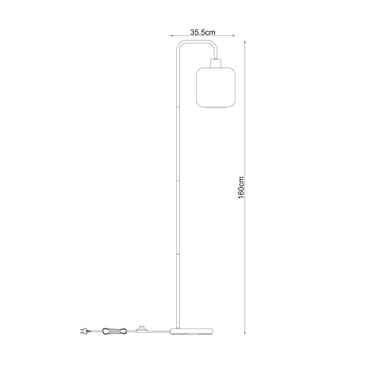 STEHLEUCHTE 35,5/23/160 cm    - Schwarz/Braun, Trend, Glas/Metall (35,5/23/160cm) - Collet's Monde