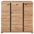 HIGHBOARD  in 124/120/42 cm  - Eschefarben/Schwarz, Design, Holz/Holzwerkstoff (124/120/42cm) - Linea Natura