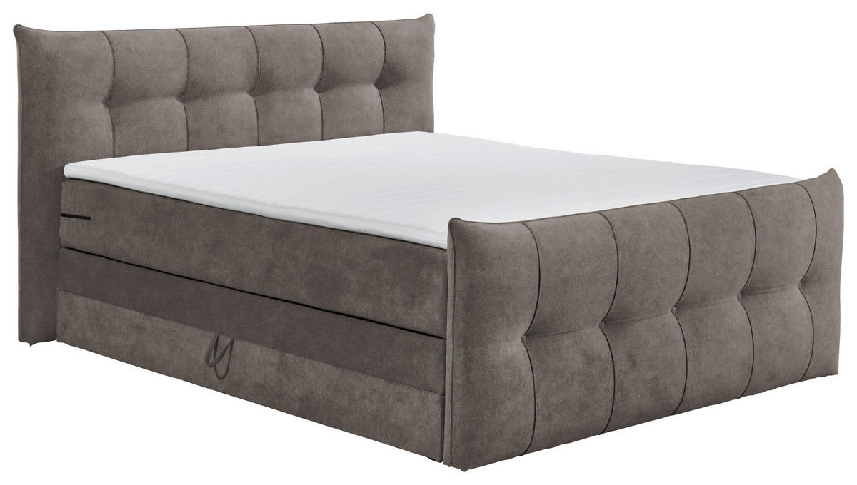 BOXSPRINGBETT 180/200 cm  in Braun  - Schwarz/Braun, KONVENTIONELL, Kunststoff/Textil (180/200cm) - Esposa