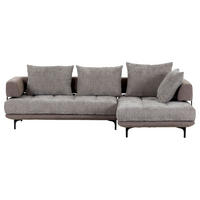 ECKSOFA in Flachgewebe Braun  - Schwarz/Braun, Konventionell, Textil/Metall (263/195cm) - Carryhome