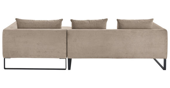 ECKSOFA  in Cord Taupe  284/178 cm  - Taupe/Schwarz, KONVENTIONELL, Textil/Metall (284/178cm) - Hom`in