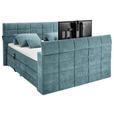 BOXSPRINGBETT 180/200 cm  in Petrol  - Petrol, KONVENTIONELL, Textil (180/200cm) - Carryhome