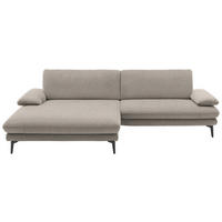 ECKSOFA in Webstoff Hellbraun  - Hellbraun/Schwarz, Design, Textil/Metall (184/284cm) - Dieter Knoll