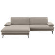 ECKSOFA  in Webstoff Hellbraun  184/284 cm  - Hellbraun/Schwarz, Design, Textil/Metall (184/284cm) - Dieter Knoll