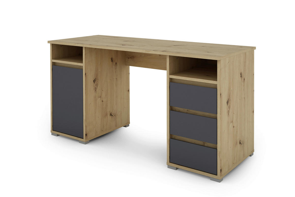 SCHREIBTISCH  in verschiedenen Holz-Dekoren erhältlich  - Eiche Artisan, MODERN, Holzwerkstoff (138/55/75cm) - MID.YOU
