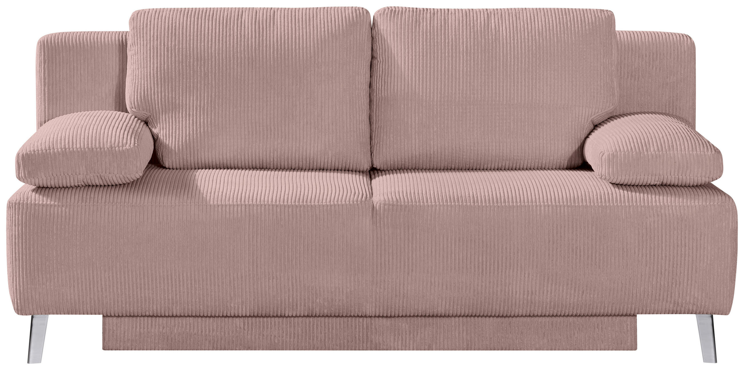 SCHLAFSOFA Cord Rosa  - Chromfarben/Rosa, Modern, Textil/Metall (197/92/88cm) - Novel