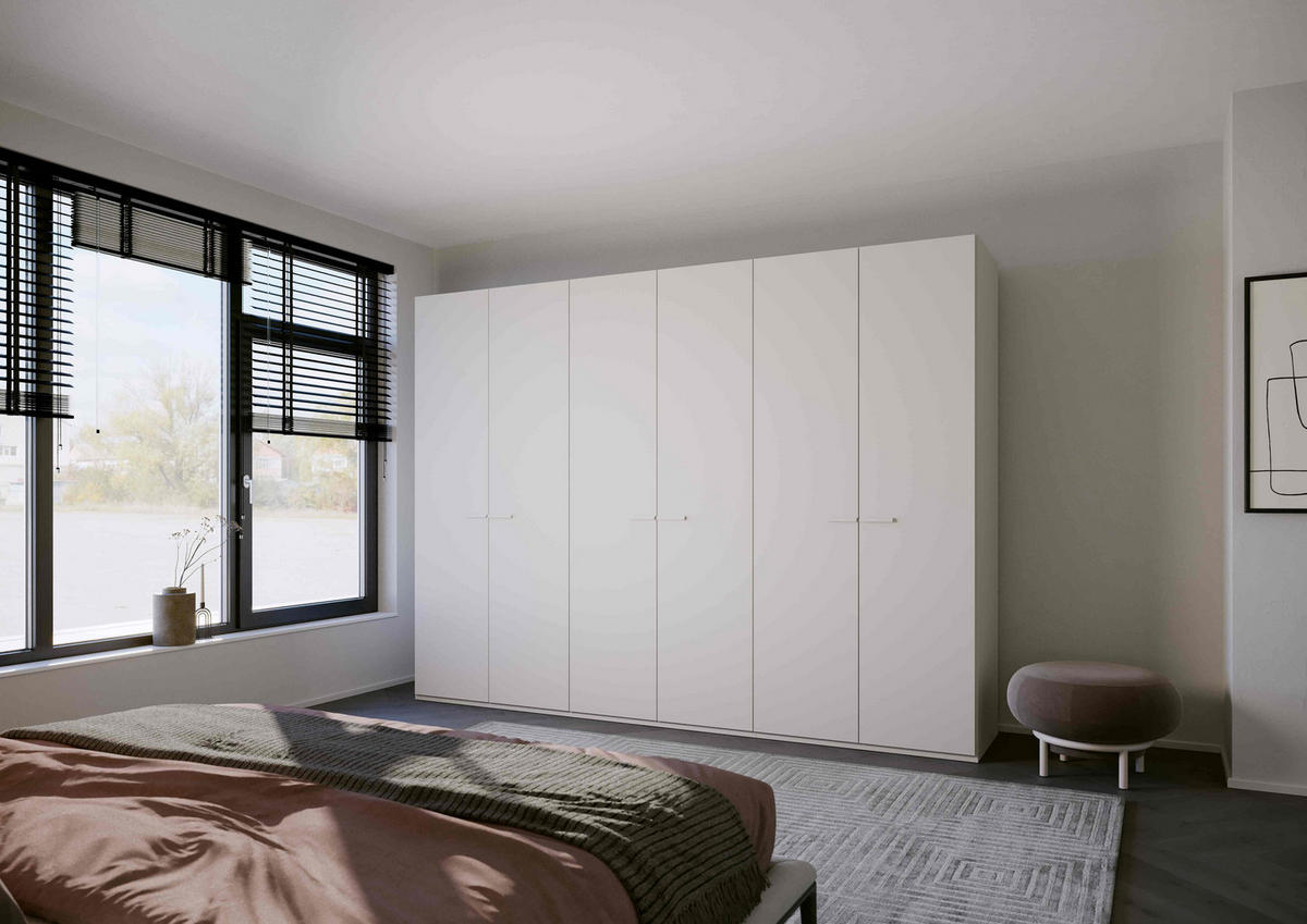 DREHTÜRENSCHRANK in Hellgrau  - Hellgrau, Trend, Glas/Holzwerkstoff (301/235/60cm) - Novel