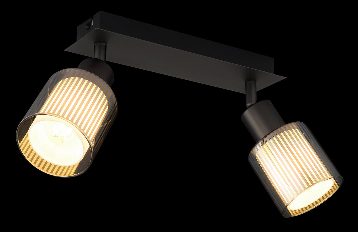 STRAHLER 28/8/18,6 cm   - Schwarzchrom/Weiß, Basics, Glas/Metall (28/8/18,6cm) - Globo