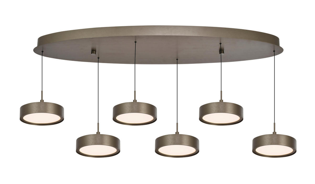 LED-HÄNGELEUCHTE Valensole 117,5/150/36,5 cm  - Bronzefarben, Design, Metall (117,5/150/36,5cm)
