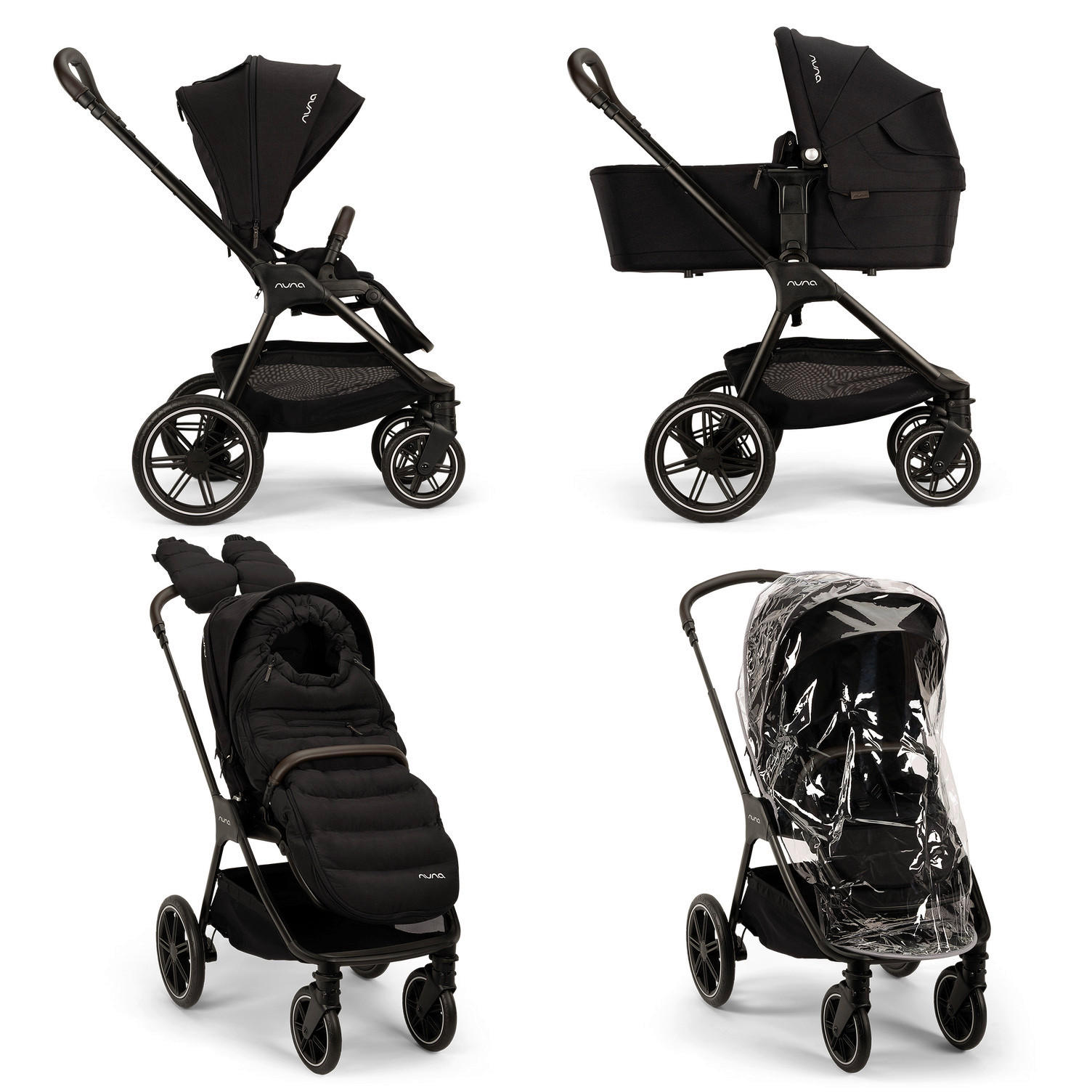KINDERWAGENSET  TRIV lx Caviar  Caviar  - Schwarz, Basics, Kunststoff/Metall (96/58/109cm) - Nuna