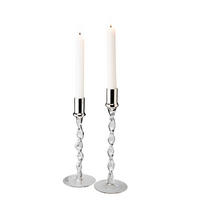 LJUSSTAKE SET  - kromfärg/transparent, Design, metall/glas (27cm) - Dorre