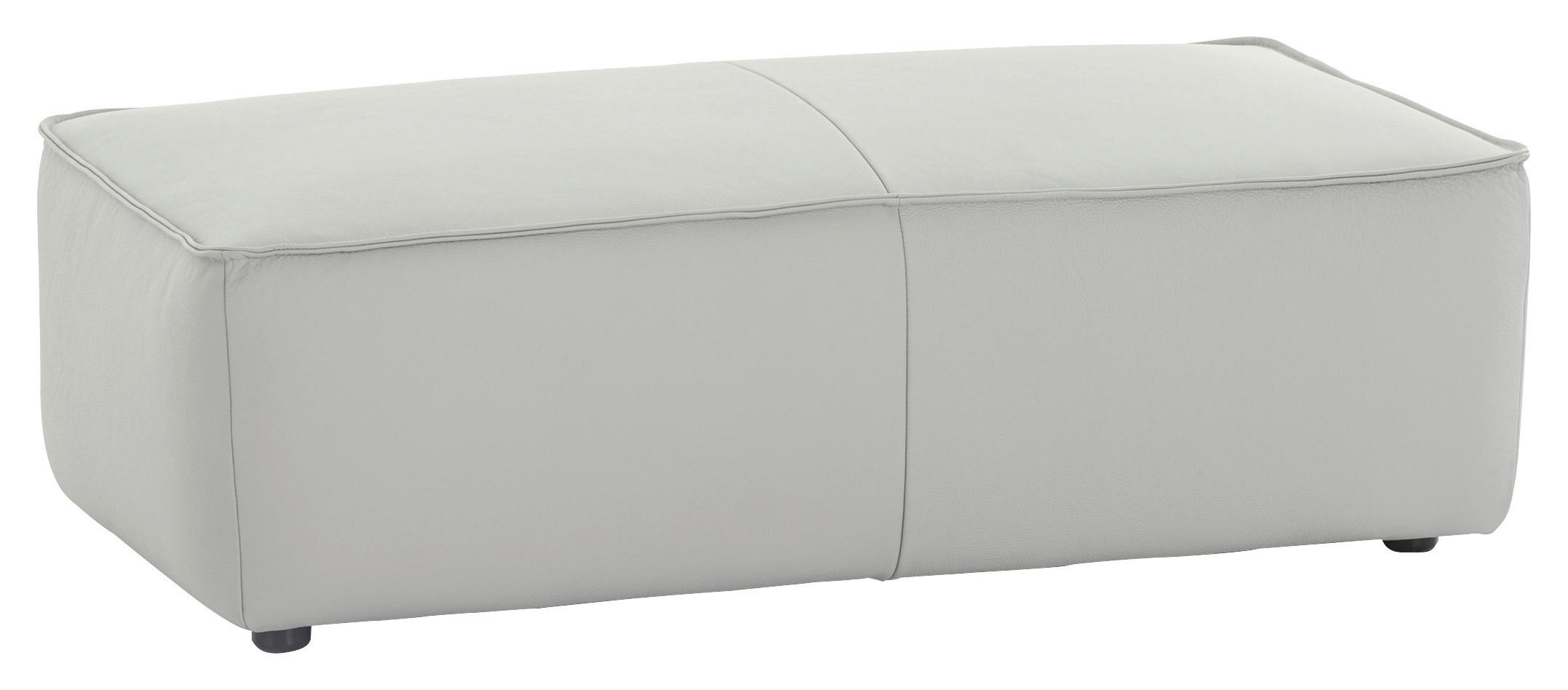 HOCKER in Leder Grau  - Schwarz/Grau, Modern, Leder/Kunststoff (120/39/60cm) - W.Schillig