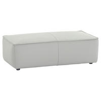 HOCKERLeder Grau  - Schwarz/Grau, Modern, Leder/Kunststoff (120/39/60cm) - W.Schillig