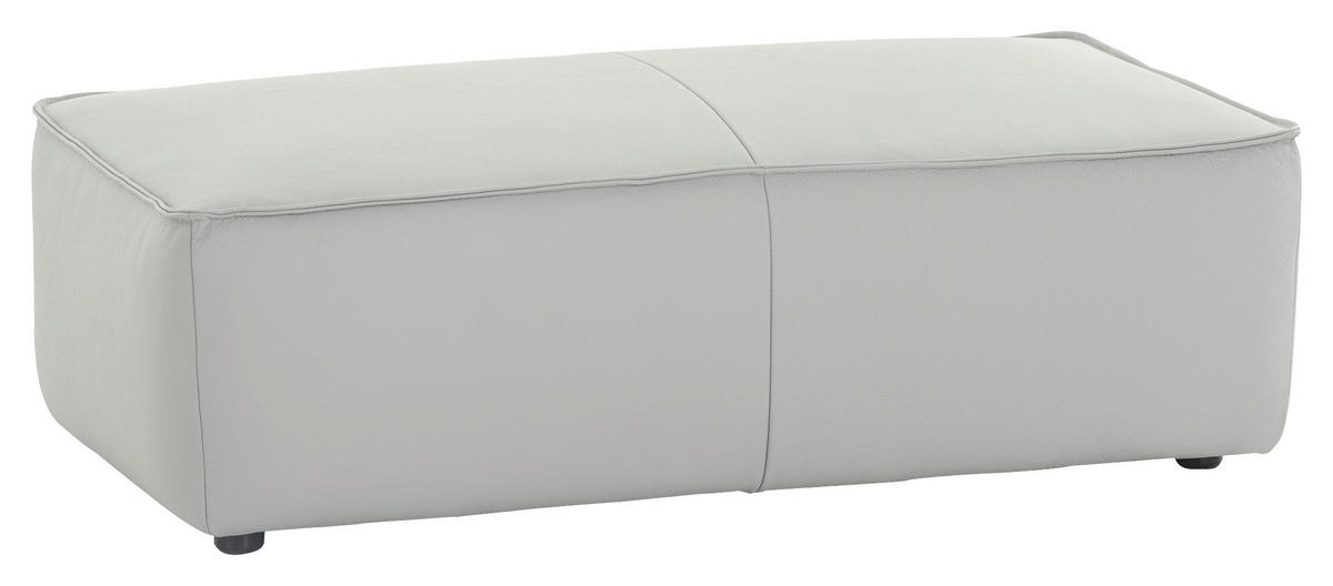 HOCKERLeder Grau  - Schwarz/Grau, Modern, Leder/Kunststoff (120/39/60cm) - W.Schillig