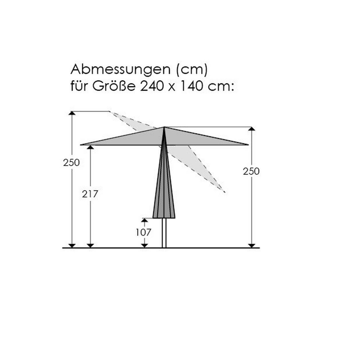 SONNENSCHIRM   - Anthrazit/Rot, Basics, Textil/Metall (140/250/240cm) - Schneider