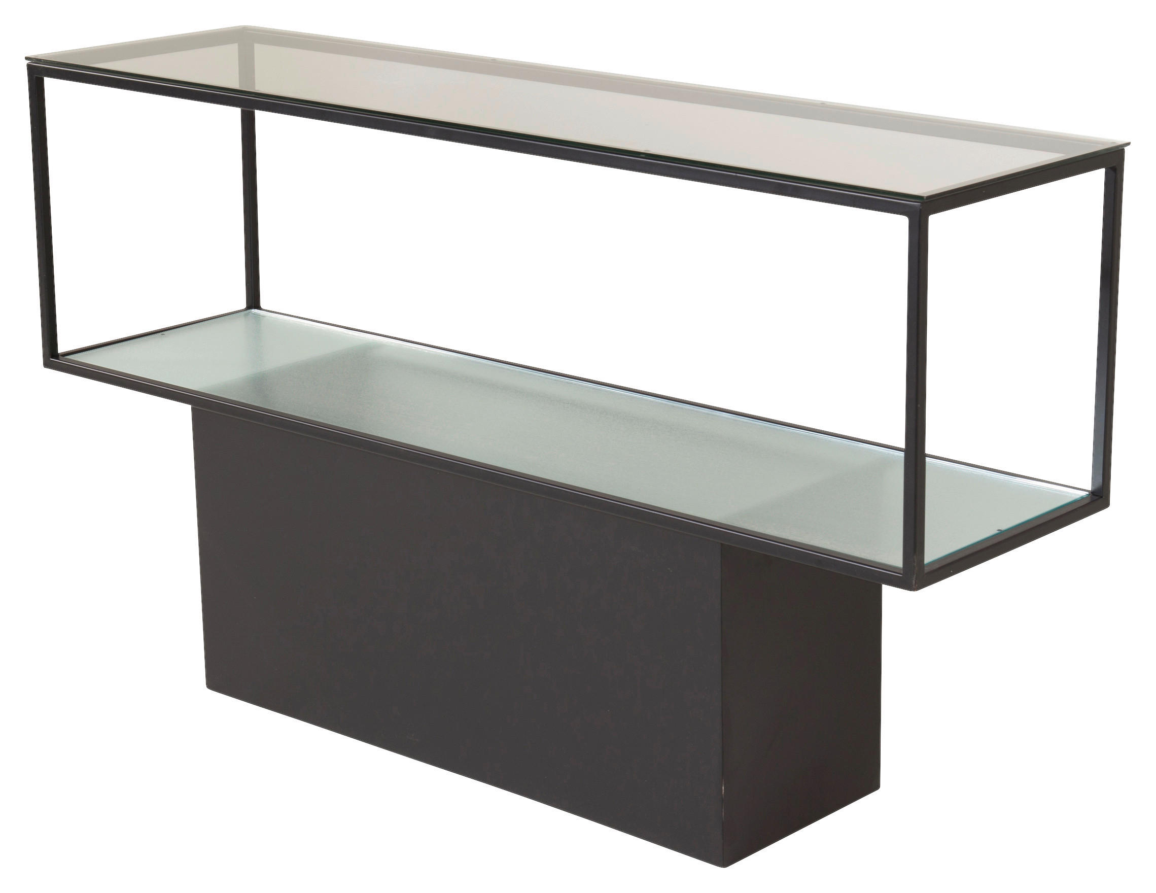 BOKHYLLA i svart  - svart, Design, metall/glas (130/35/74cm) - Livetastic