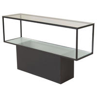 BÜCHERWAND Schwarz  - Schwarz, Design, Glas/Metall (130/35/74cm) - Livetastic