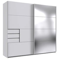 SCHIEBETÜRENSCHRANK 225/210/64 cm,  in Weiß, Klar, 2 Tür(en)  - Klar/Weiß, KONVENTIONELL, Holzwerkstoff/Metall (225/210/64cm) - P & B