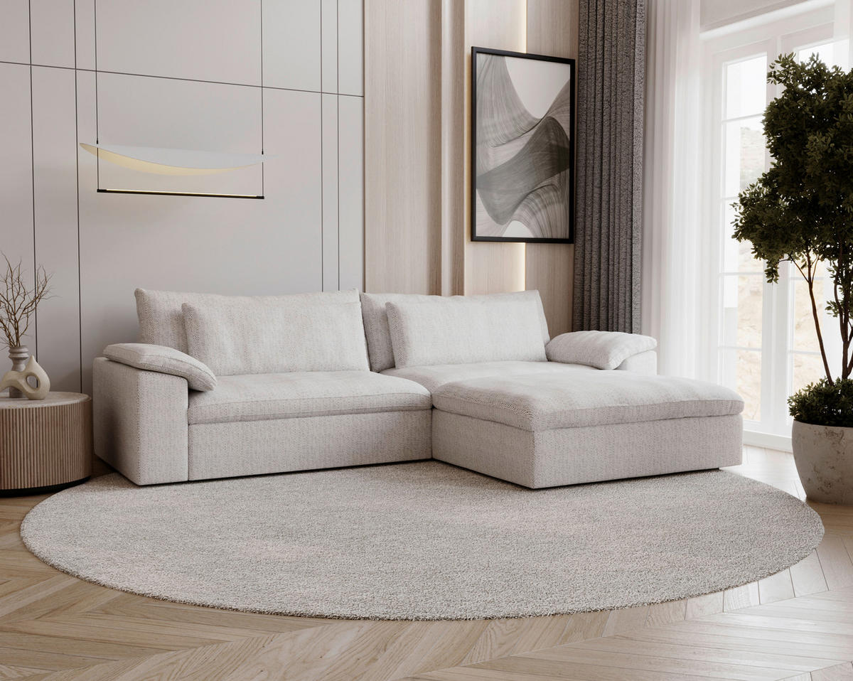ECKSOFA  in Webstoff Grau  306/198 cm  - Schwarz/Grau, MODERN, Kunststoff/Textil (306/198cm) - Carryhome