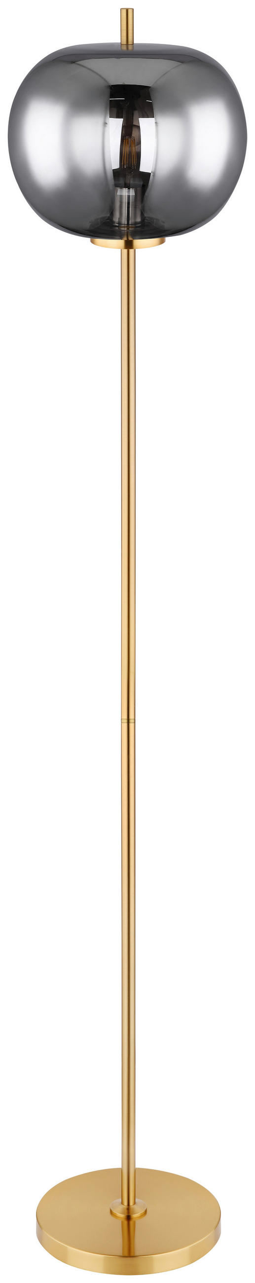 STEHLEUCHTE 30/160 cm    - Messingfarben, Design, Glas/Metall (30/160cm) - Globo