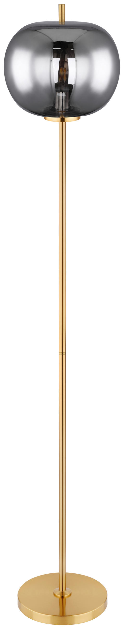 STEHLEUCHTE 30/160 cm    - Messingfarben, Design, Glas/Metall (30/160cm) - Globo