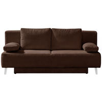 SCHLAFSOFA Spicy Cord Schlammfarben  inkl. Rückenkissen, Armlehnenkissen, Bettkasten, Schlaffunktion  - Schlammfarben, MODERN, Textil/Metall (193/85/88cm) - Novel