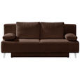 SCHLAFSOFA Spicy in Cord Schlammfarben  - Schlammfarben, MODERN, Textil/Metall (193/85/88cm) - Novel