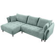 ECKSOFA  in Chenille Mintgrün  - Schwarz/Mintgrün, KONVENTIONELL, Holz/Textil (160/290cm) - Carryhome