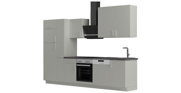 KÜCHENLEERBLOCK 310 cm in Hellgrau - Edelstahlfarben/Hellgrau, Design, Holzwerkstoff/Metall (310cm) - Xora